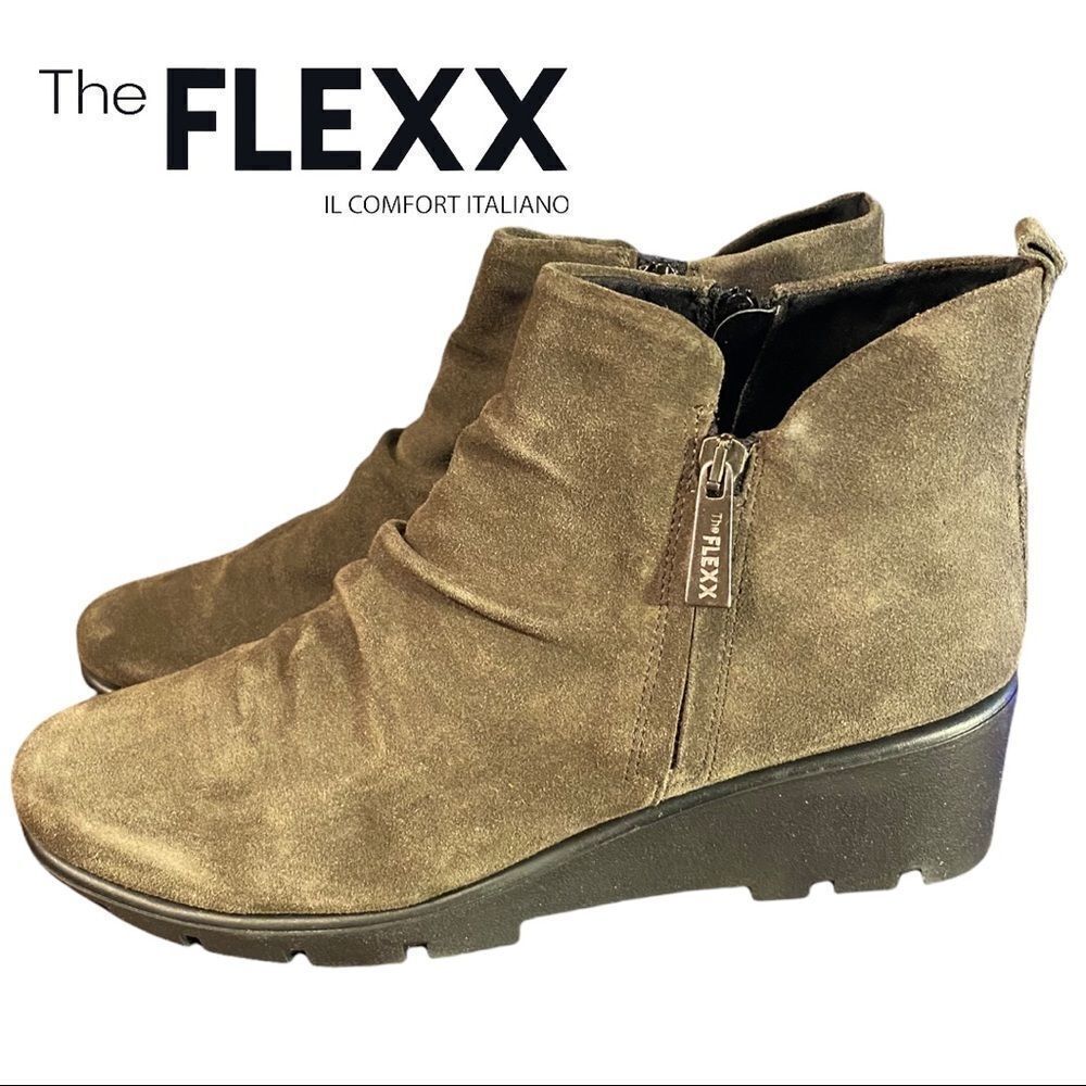 NEW The Flexx Women's "Sling Shot" Fango Suede Leather Ankle Boots Booties 9.5
